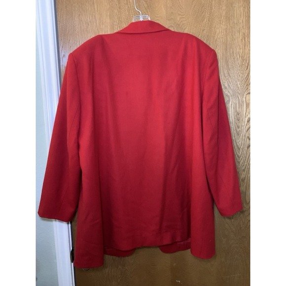 Vintage Sag Harbor Pure Wool Red One Button Single Breasted Blazer Size 20 Plus - Picture 7 of 9